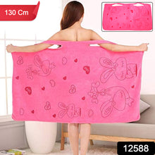 Soft  Absorbent Microfiber Bath Towel Wrap With Shoulder Straps (1 Pc)